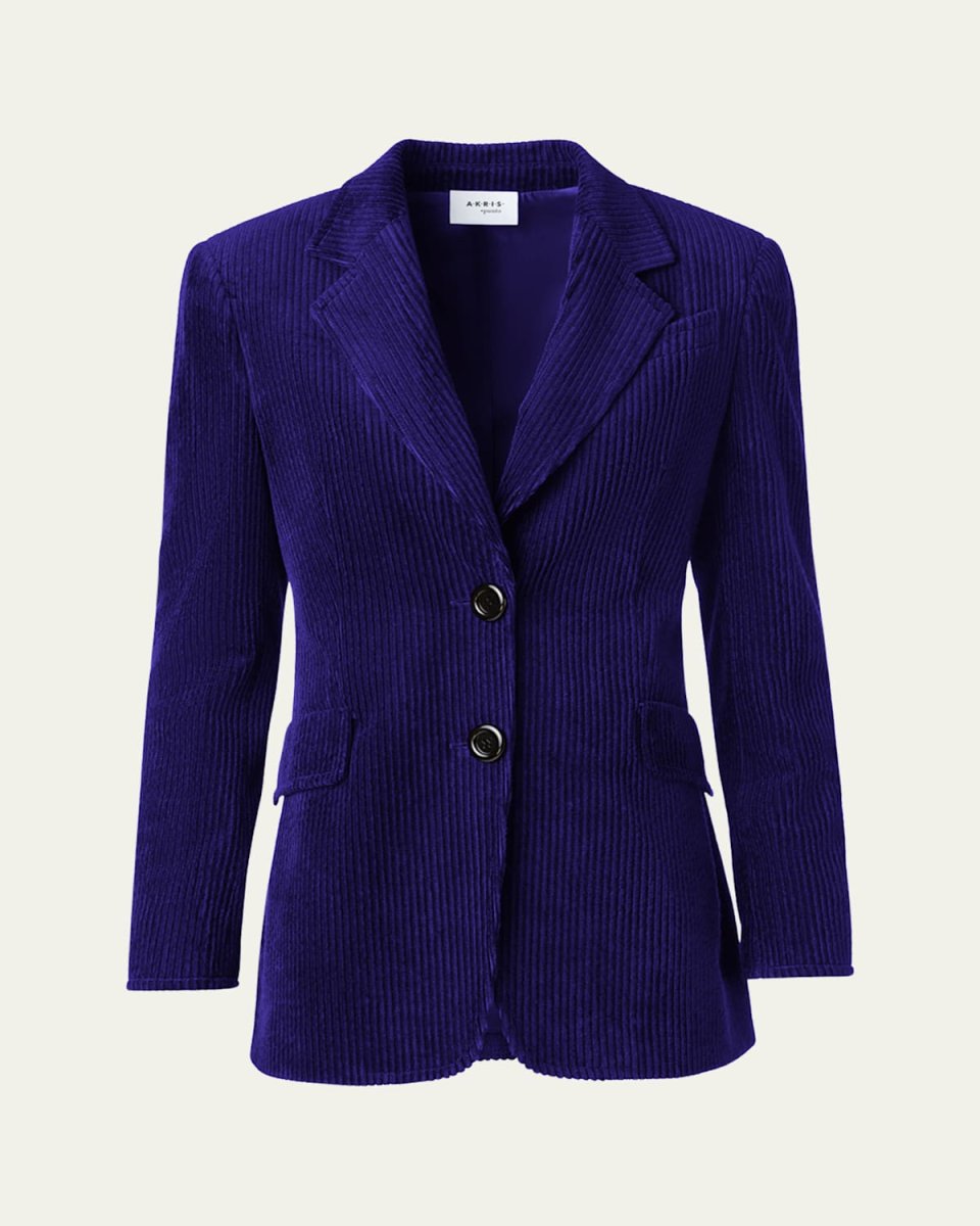 Washed Viscose Corduroy Boyfriend Blazer